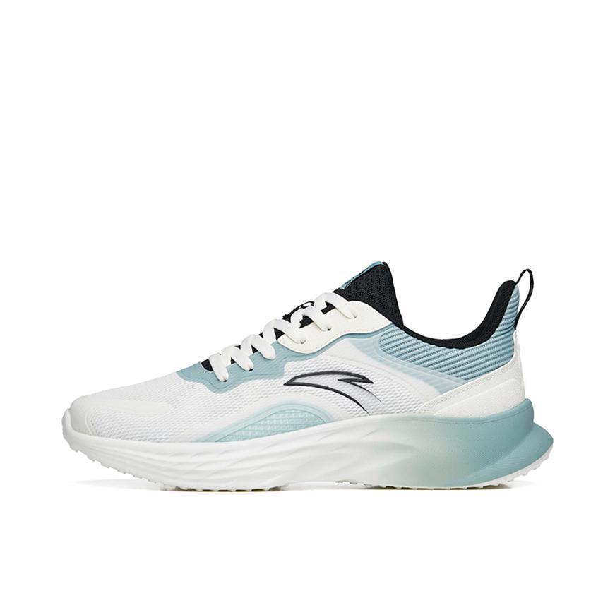 推荐商品：安踏 跑步系列 跑鞋 缓震软底防滑耐磨网面透气轻便增高百搭防水 象牙白/灰雾蓝