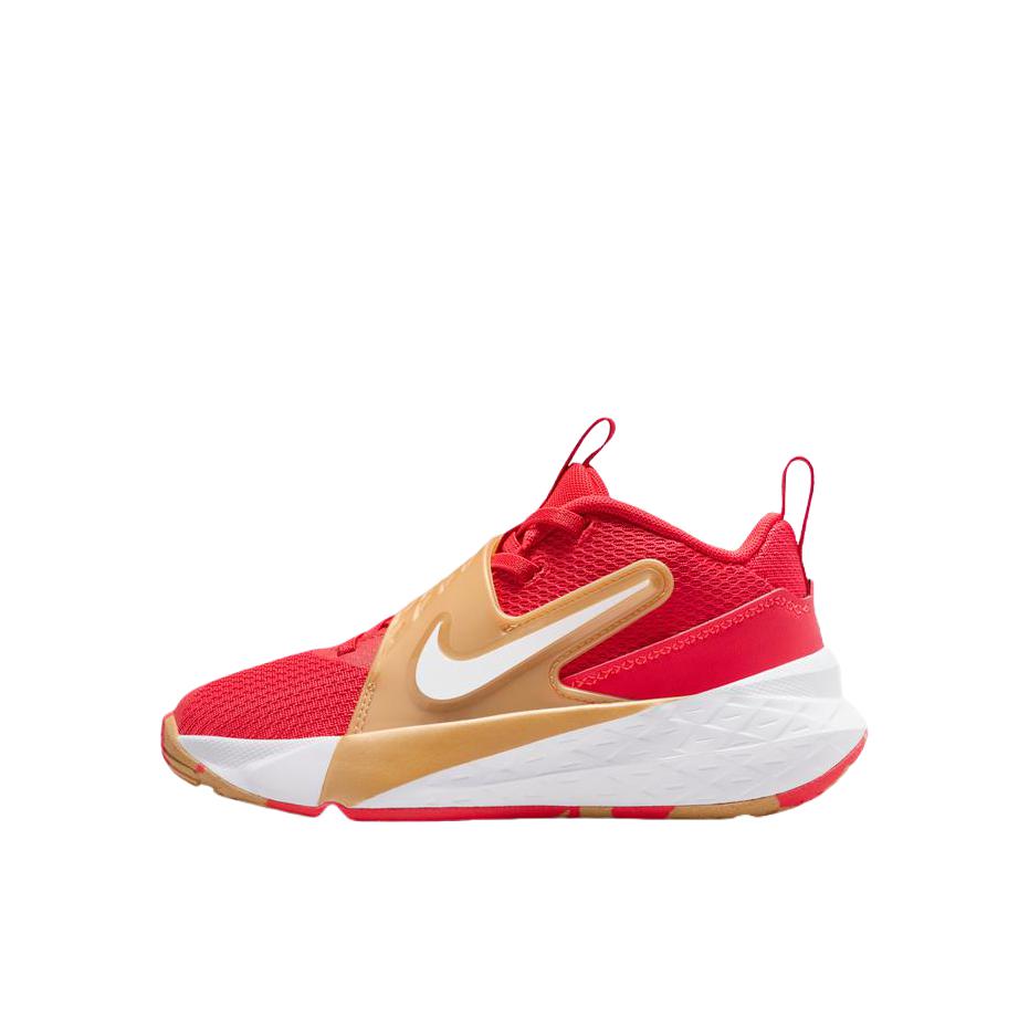 推荐商品：Nike Team Hustle D 12 易穿脱 儿童篮球鞋 小童/大学红/白色/金属金/亮深红