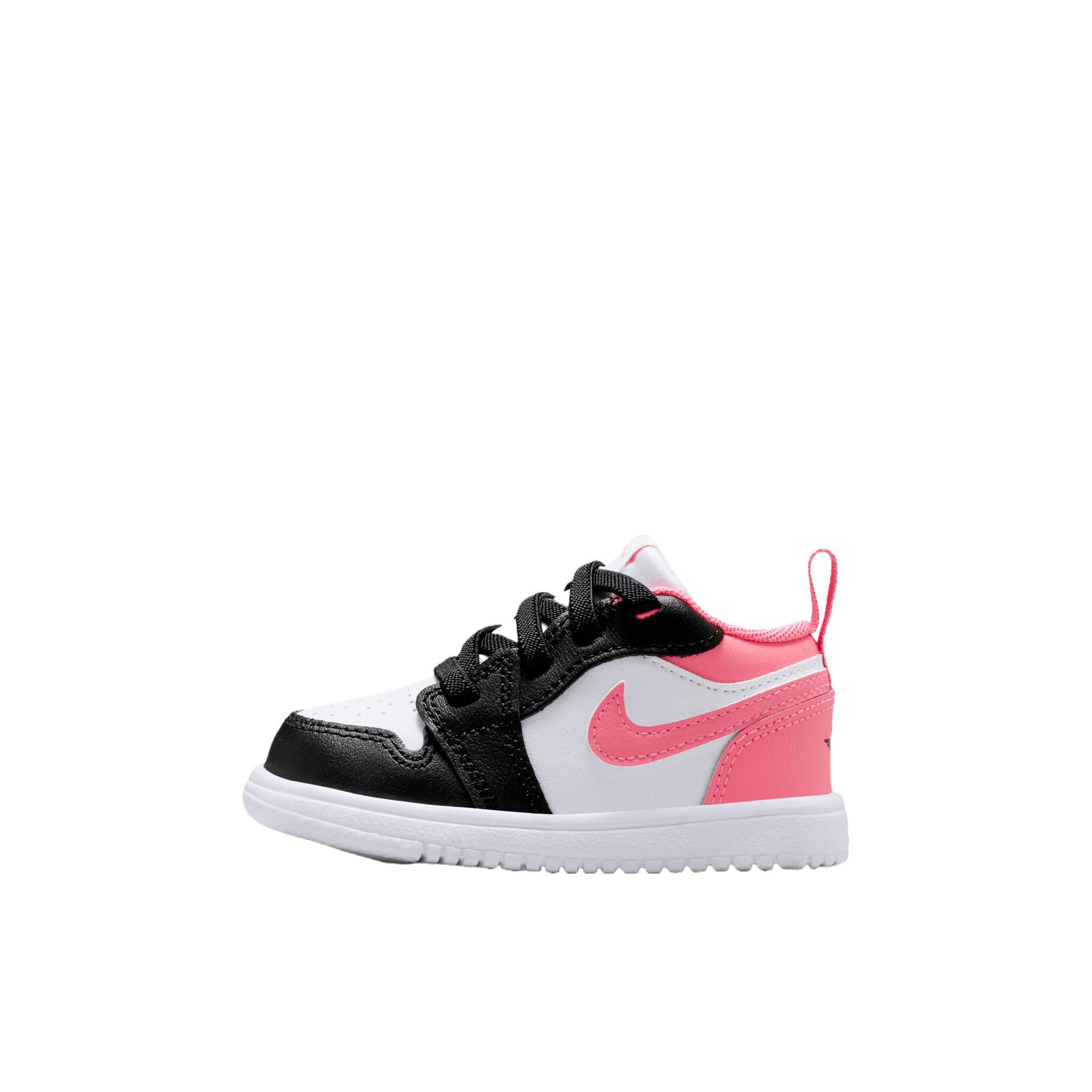 推荐商品：Air Jordan 1 复古运动 舒适防踢 缓震耐磨 魔术贴 板鞋儿童 婴童/黑色/凝视粉/白色