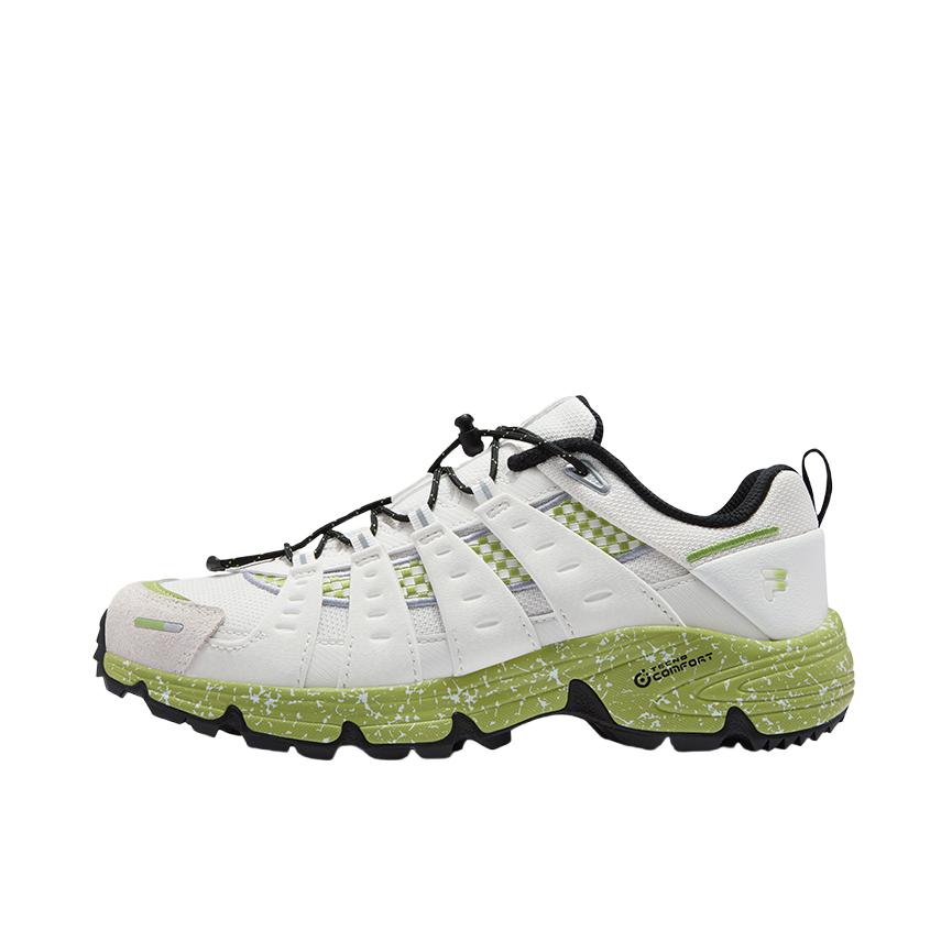 推荐商品：FILA/斐乐 COMO X 户外鞋 登山鞋 运动休闲 女款/雪白色/香蕉绿