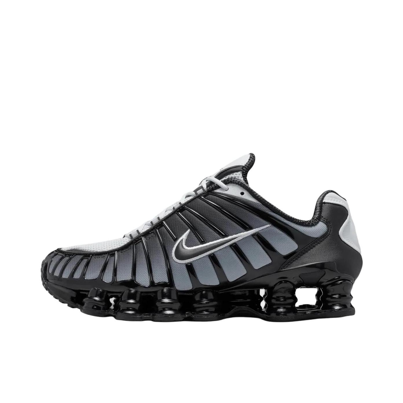 推荐商品：Nike Shox TL 运动休闲鞋 全掌气柱缓震回弹透气防滑耐磨百搭复古贴合圆头 黑色/银色