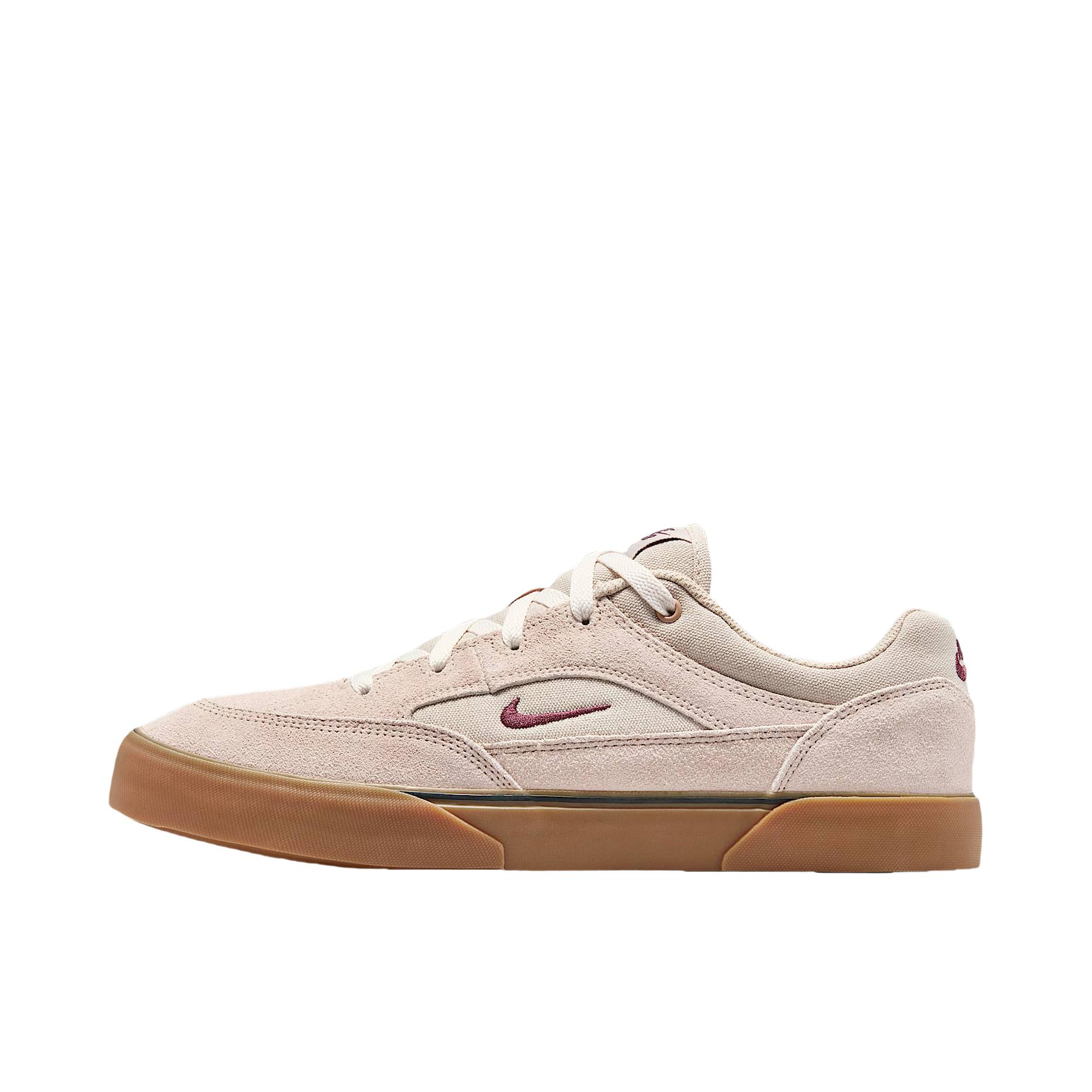推荐商品：Nike SB Malor 滑板鞋 板鞋 薄底复古防滑耐磨缓震轻便 奶白色/幻影灰/橡皮中褐/鲜亮勃艮第酒红