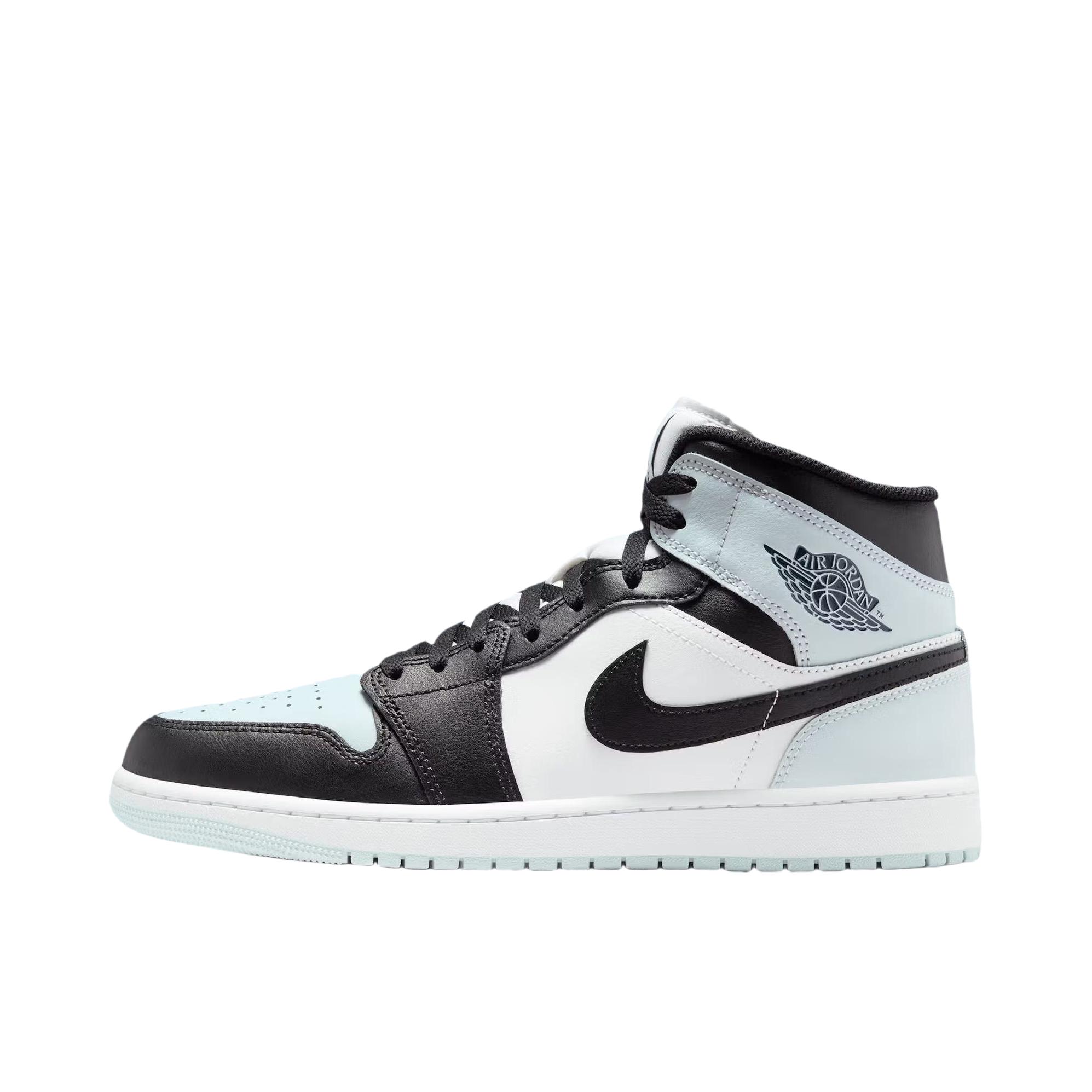 推荐商品：Air Jordan 1 板鞋 运动休闲鞋 复古潮流支撑合成革 黑色/白色/浅蓝色