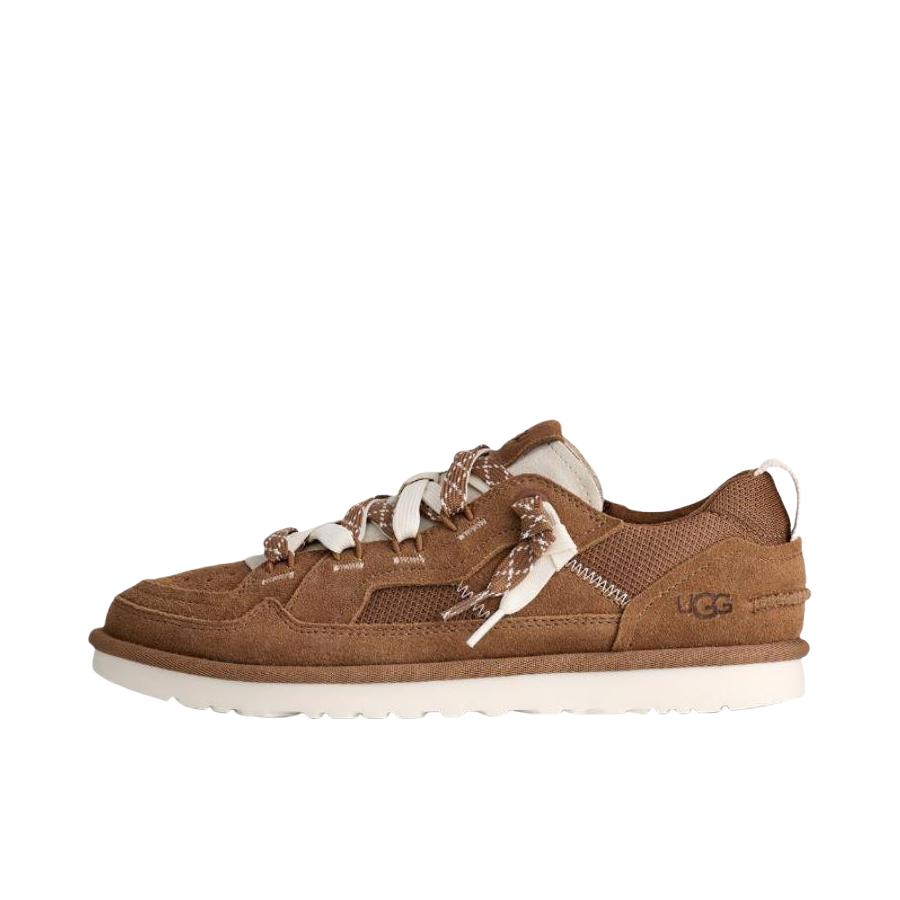 推荐商品：UGG Low Profile Sneaker 运动休闲鞋 复古低帮平跟牛剖层革圆头 棕色