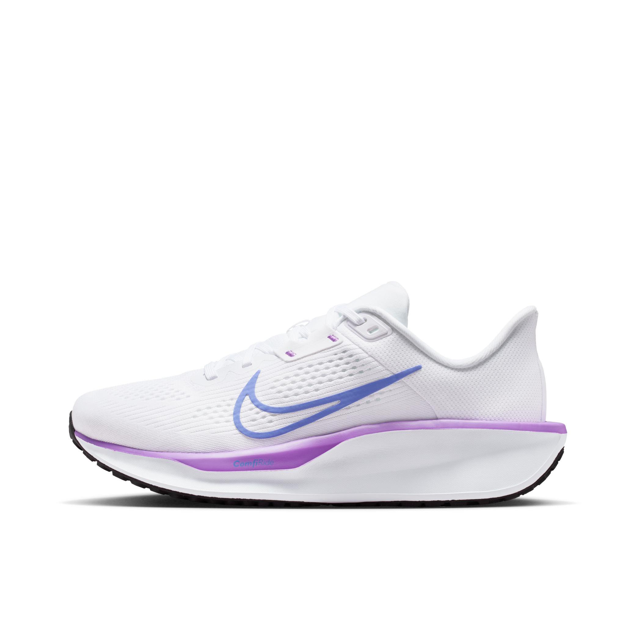 推荐商品：Nike QUEST 6 跑鞋 户外训练健身网面缓震支撑回弹运动轻便泡绵抓地耐用厚实 白色/紫色