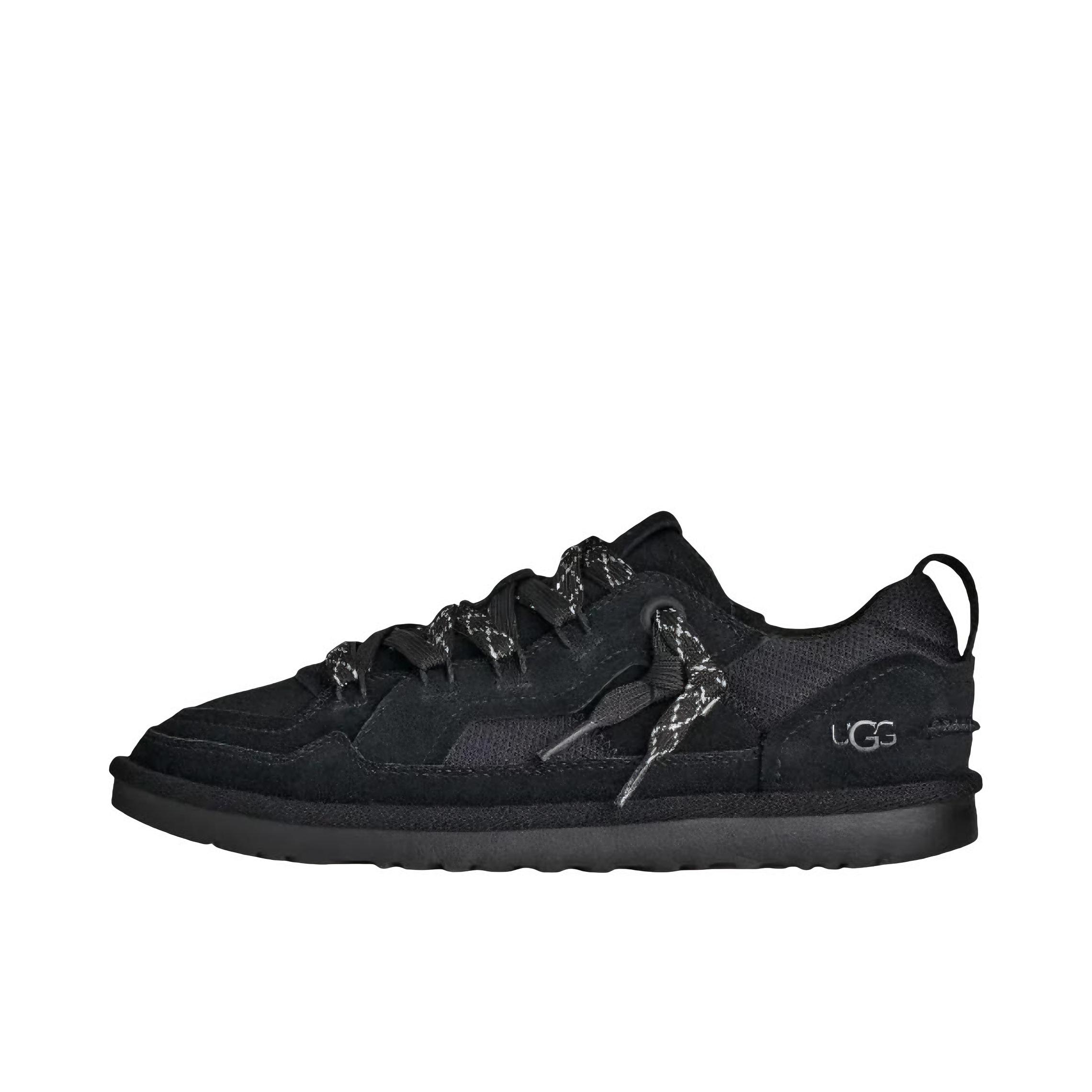 推荐商品：UGG Low Profile Sneaker 运动休闲鞋 复古低帮平跟牛剖层革圆头 黑色