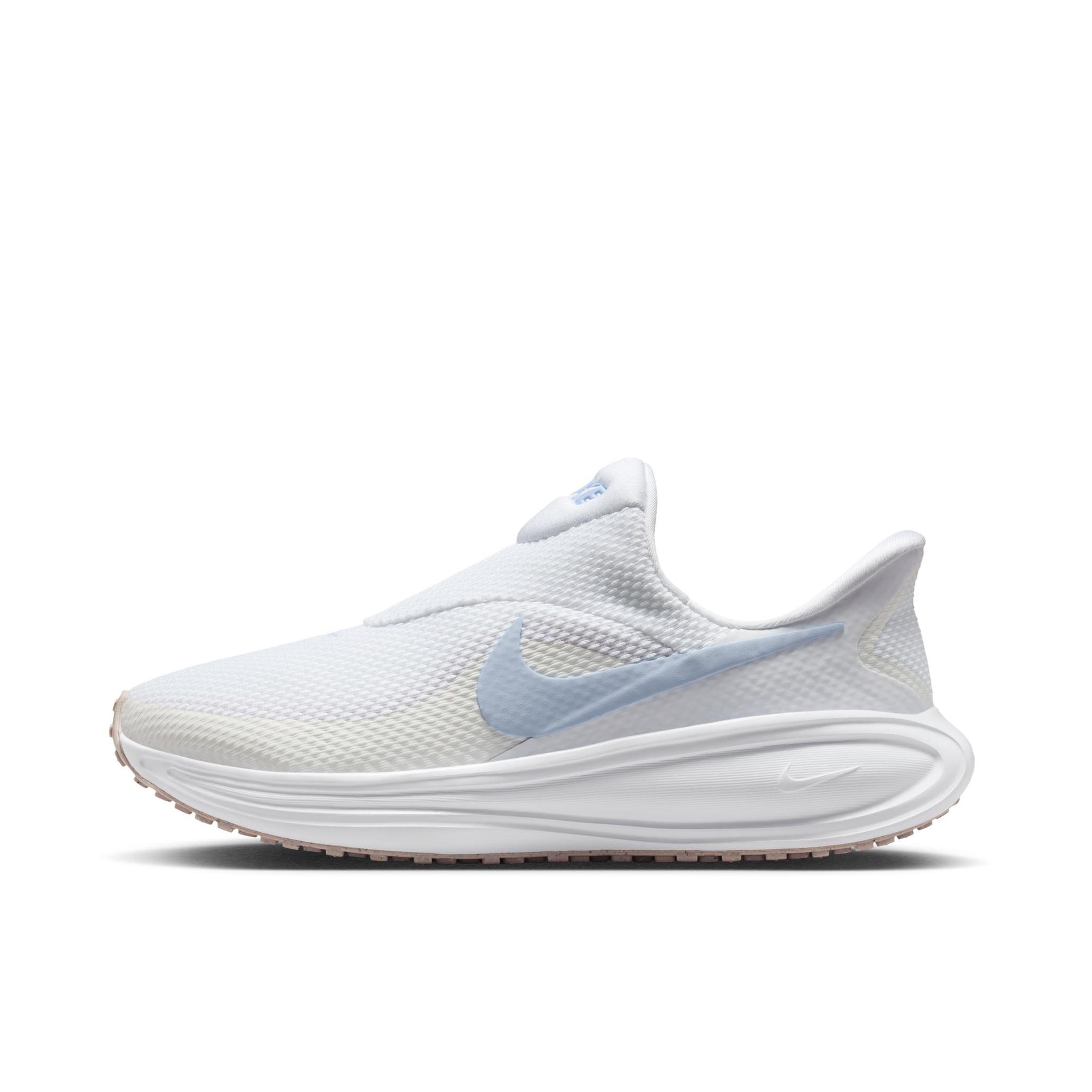 推荐商品：Nike Revolution 8 跑鞋 网布百搭防滑耐磨低帮缓震训练网面回弹轻便春夏支撑短跑贴合圆头 白色/氢蓝色/微粒玫瑰红/帆白色