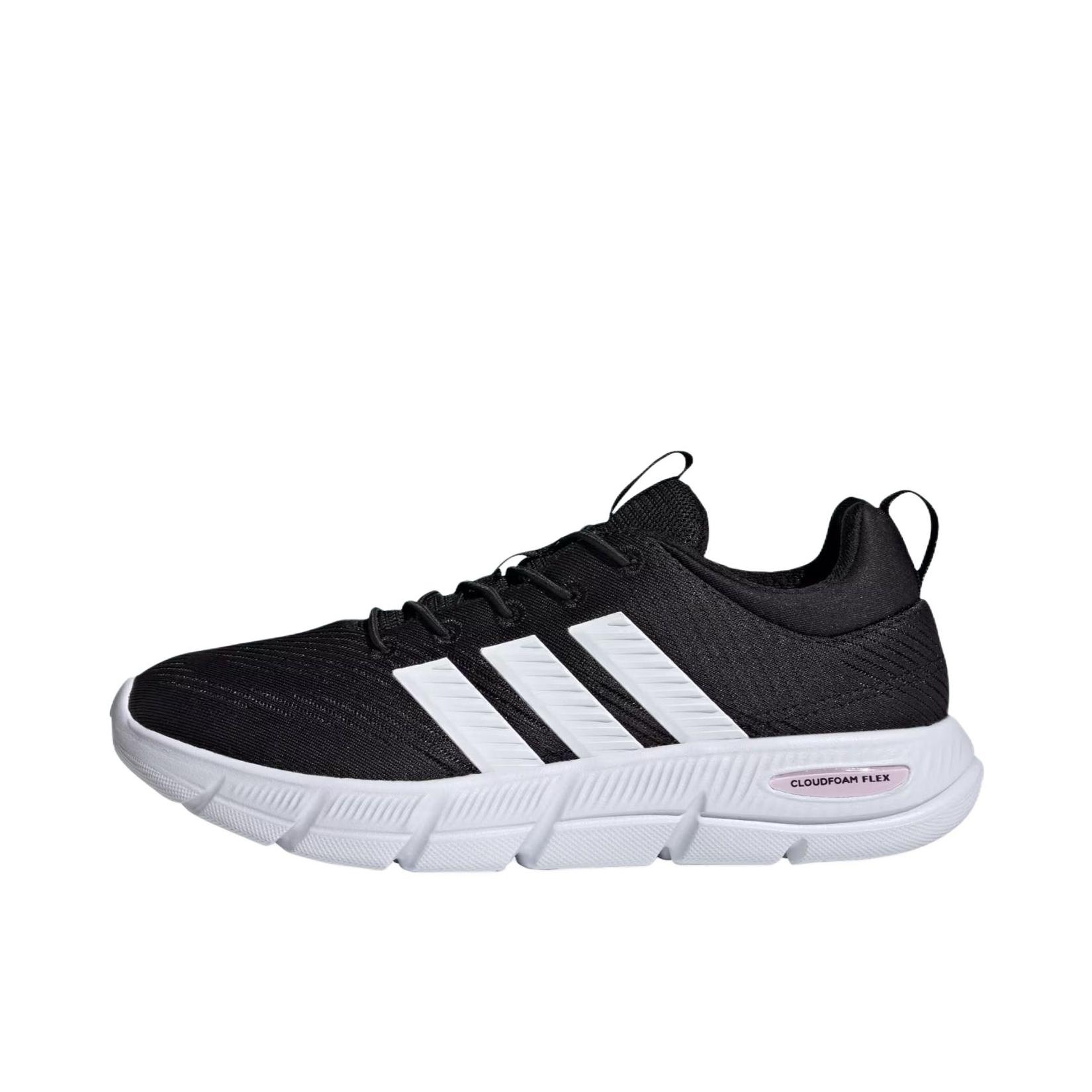 推荐商品：adidas Cloudfoam FLEX 运动休闲鞋 百搭透气支撑圆头 黑色/白色