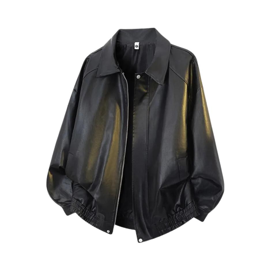 推荐商品：Pirkadat 2026AW 美式复古拉链翻领皮衣 PT-DJSQ2499 黑