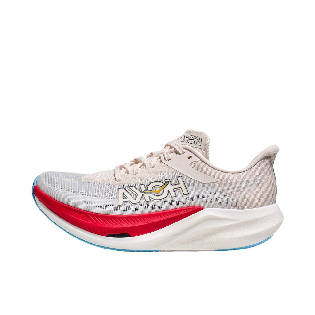 推荐商品：HOKA ONE ONE ROCKET X 3 跑鞋 竞速透气 雅石白/晨霜白