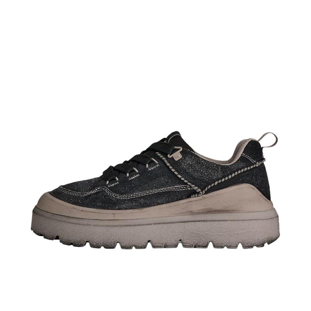推荐商品：UGG Heritage Utility 运动休闲鞋 简约圆头低帮厚底牛剖层革 黑色 