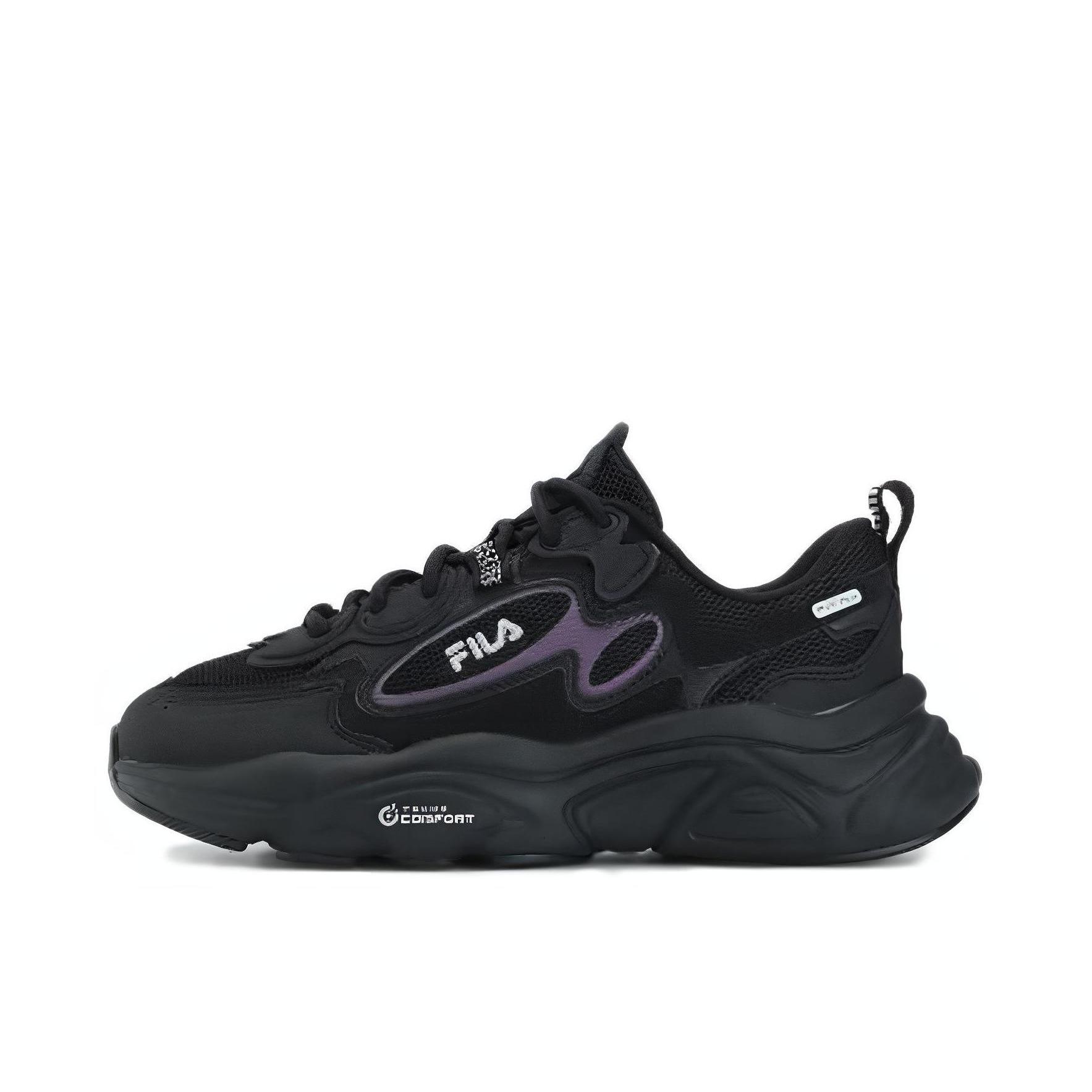 推荐商品：FILA/斐乐 Mars 火星 1S 防滑耐磨 舒适减震 透气 复古运动 百搭休闲 织物 合成革 增高鞋 老爹鞋 女款/黑色