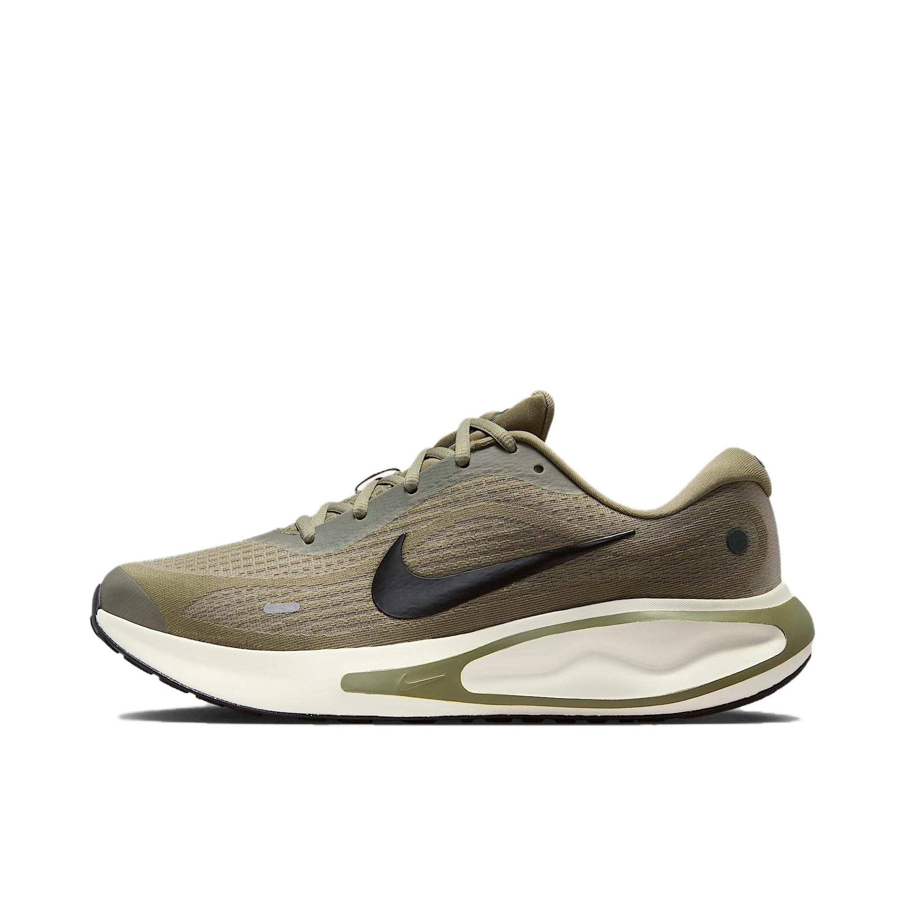 推荐商品：Nike Journey Run 跑鞋 缓震轻便防滑耐磨休闲简约训练长跑短跑织物运动贴合圆头支撑 橄榄绿 