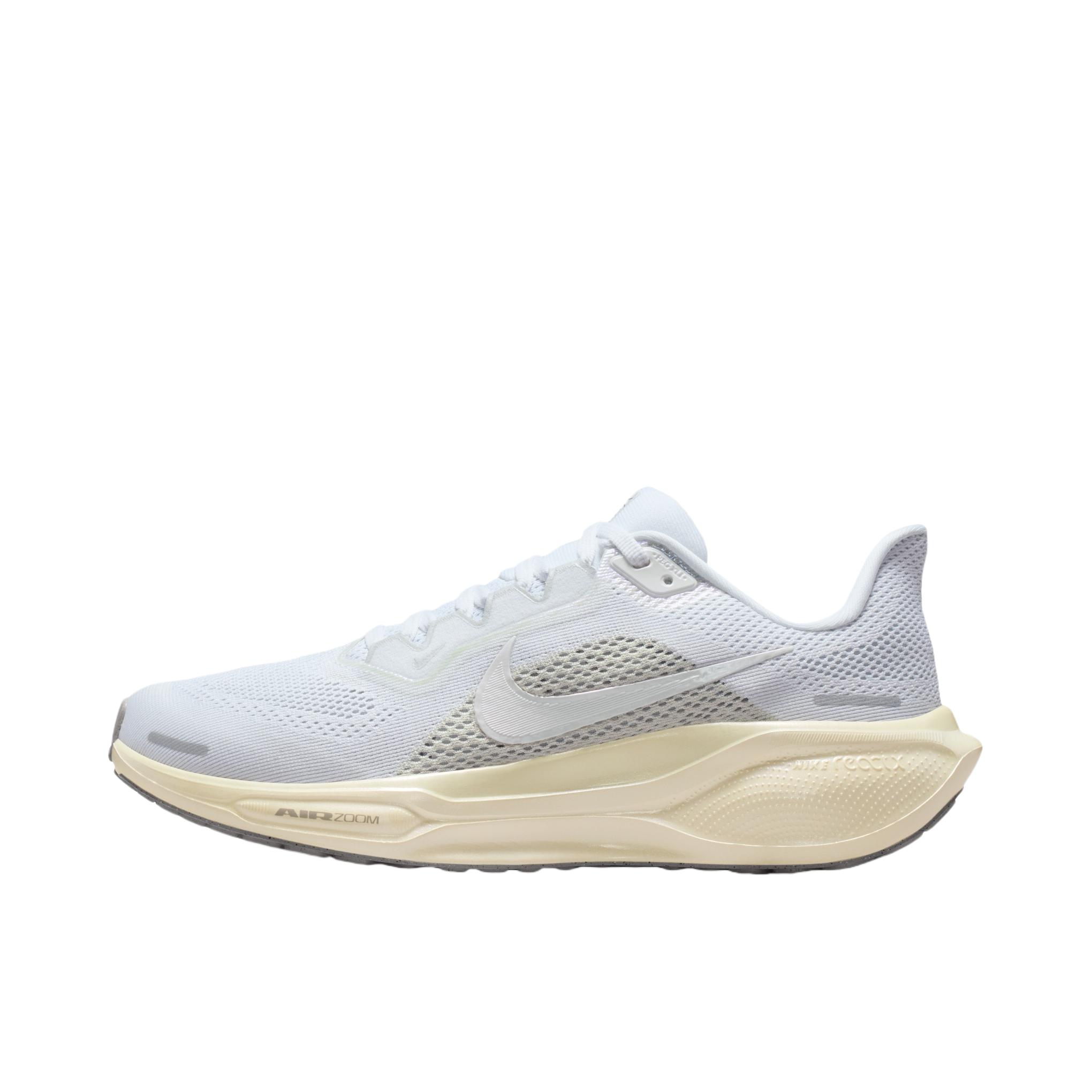 推荐商品：Nike Air Zoom Pegasus 41 飞马 跑鞋 ReactX泡绵缓震透气轻便回弹训练防滑马拉松短跑支撑贴合耐用 白色/粉白色/海玻璃色/白金色/铅笔灰