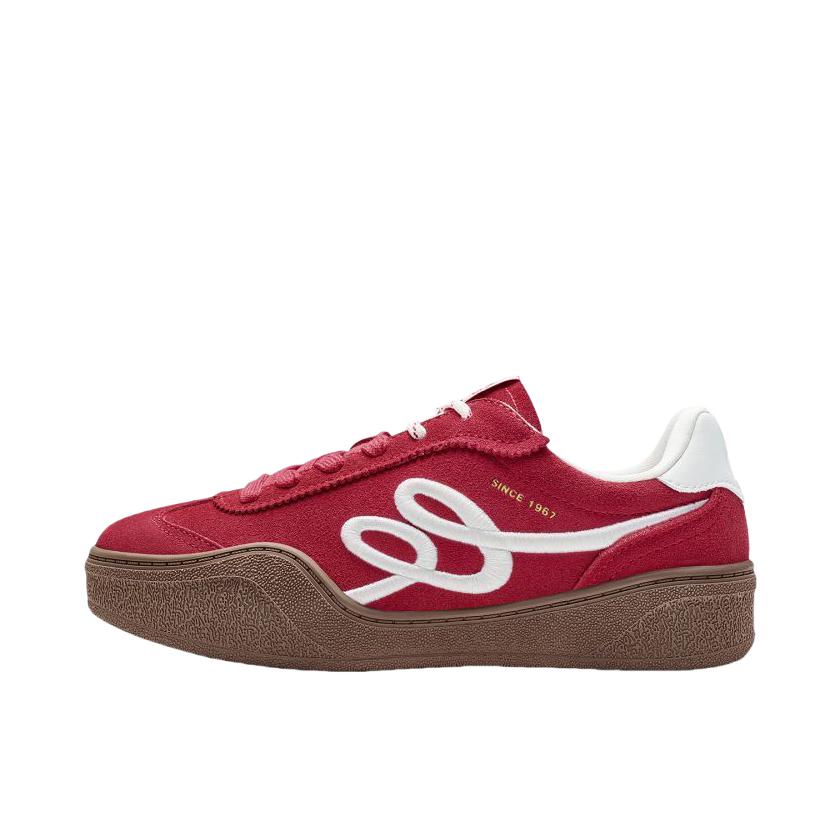 推荐商品：Kappa 德训鞋 板鞋 复古简约低帮圆头增高软底超软冬季轻便秋冬厚底 K0FZ5MM07CE 女款/樱桃红/经典白