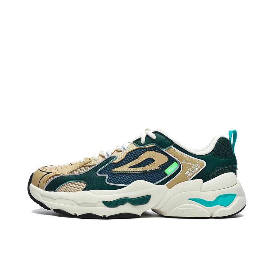 推荐商品：Fila Y2K时光 防滑耐磨 舒适轻便 网面透气 复古 织物 运动休闲鞋 暮蓝色/植物园绿