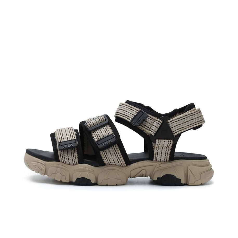 推荐商品：FILA/斐乐 猫爪 Sandal 舒适透气 防滑耐磨 轻便 时尚运动 复古休闲 百搭 沙滩 魔术贴 凉鞋 F12M322401F 棕色/黑色