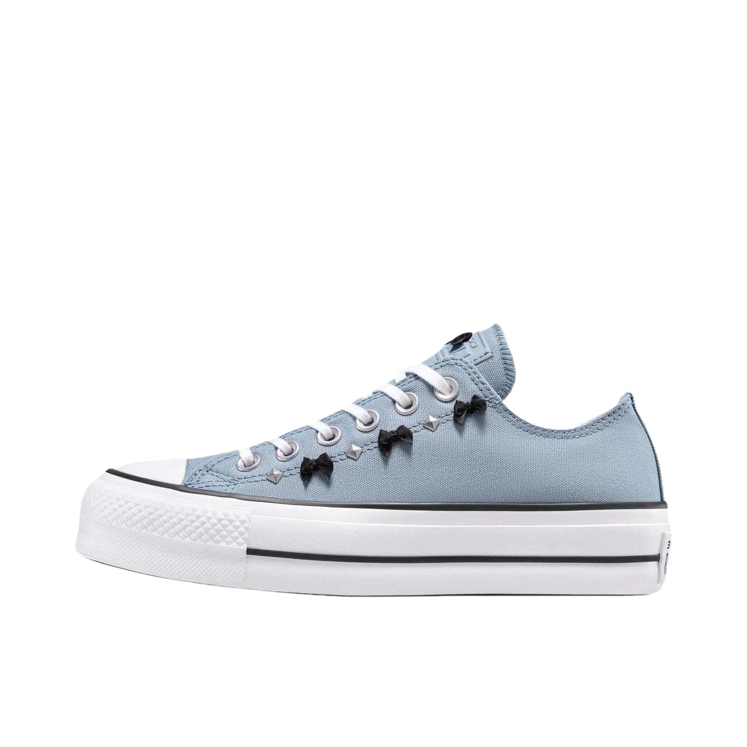 推荐商品：Converse/匡威 Chuck Taylor All Star Lift 帆布鞋 简约复古经典防滑耐磨舒适厚底圆头甜酷贴合松糕底流光风 女款/蓝色/羽白色