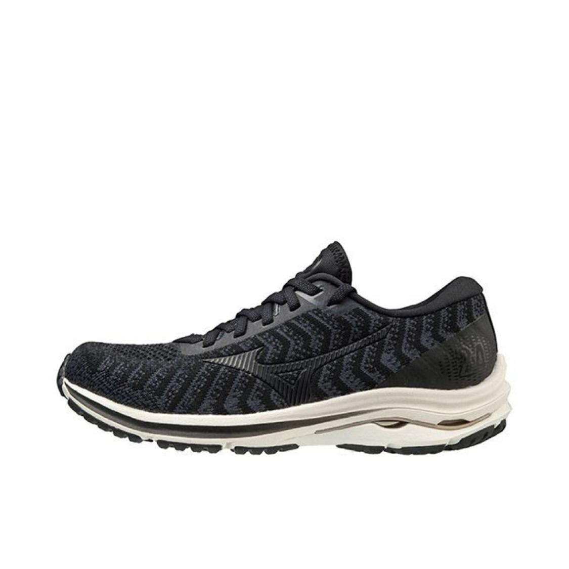 推荐商品：Mizuno/美津浓 Wave Rider 24 时尚休闲 防滑耐磨 减震透气 健身训练 舒适回弹 织物合成革 运动 跑鞋 女款/黑色