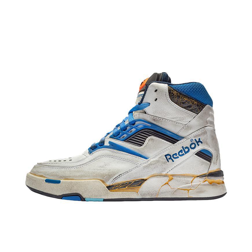 推荐商品：Maison Margiela 梅森·马吉拉 TZ Pump Deadstock 板鞋 圆头平跟时尚 Reebok联名/白色/蓝色