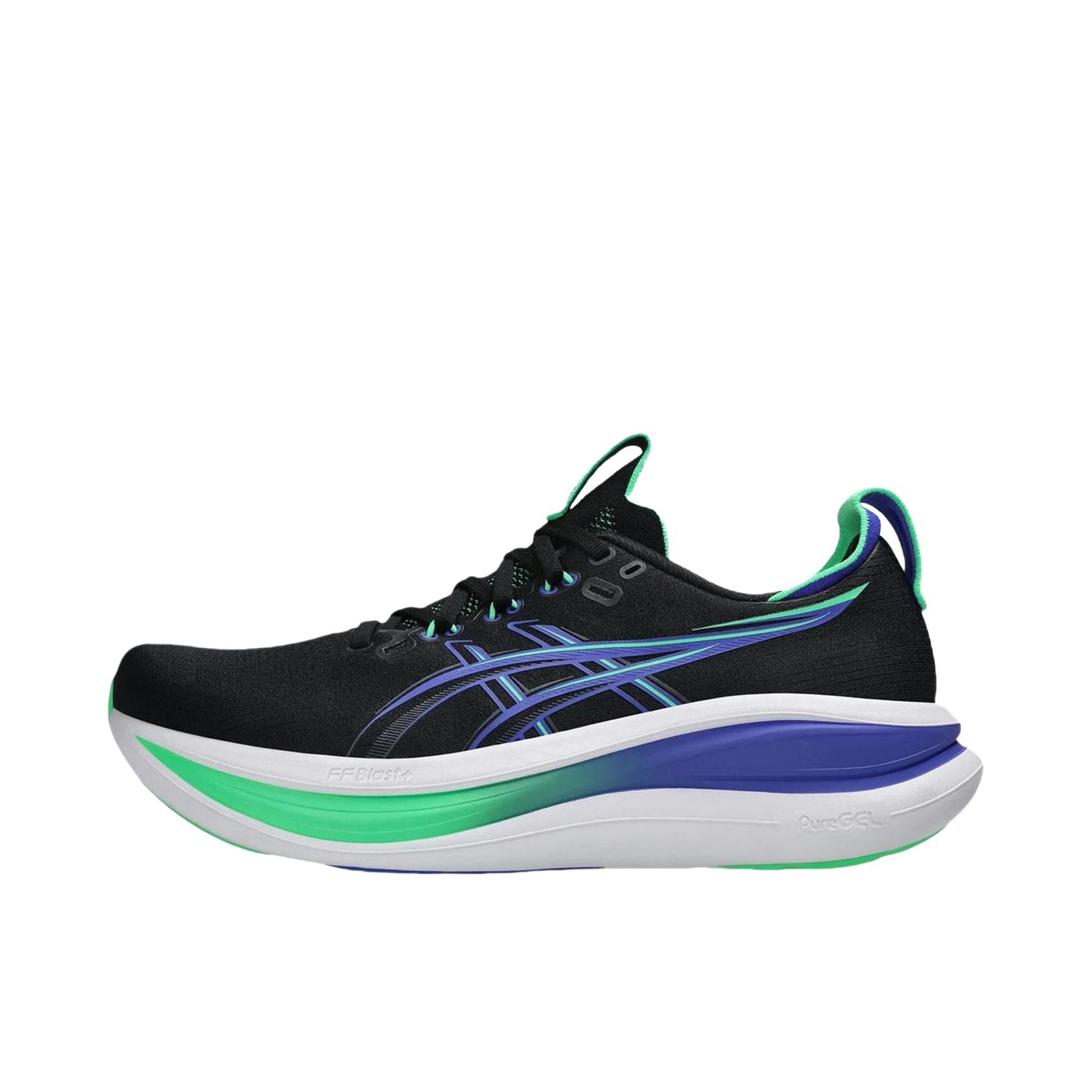 推荐商品：Asics/亚瑟士 GEL-NIMBUS 28 跑鞋 百搭时尚舒适圆头减震回弹夜跑轻便贴合支撑网面抓地慢跑缓冲缓震马拉松训练防滑冬季稳定竞速增高通勤鞋 黑色