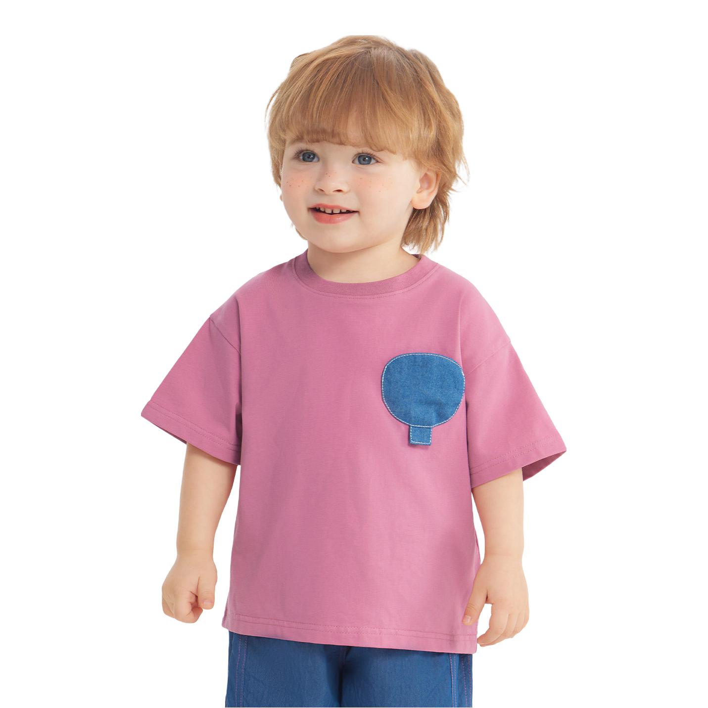 推荐商品：CICIIBEAR/齐齐熊童装 棉质透气卡通印花短袖T恤 中小童 Q102946 树莓粉