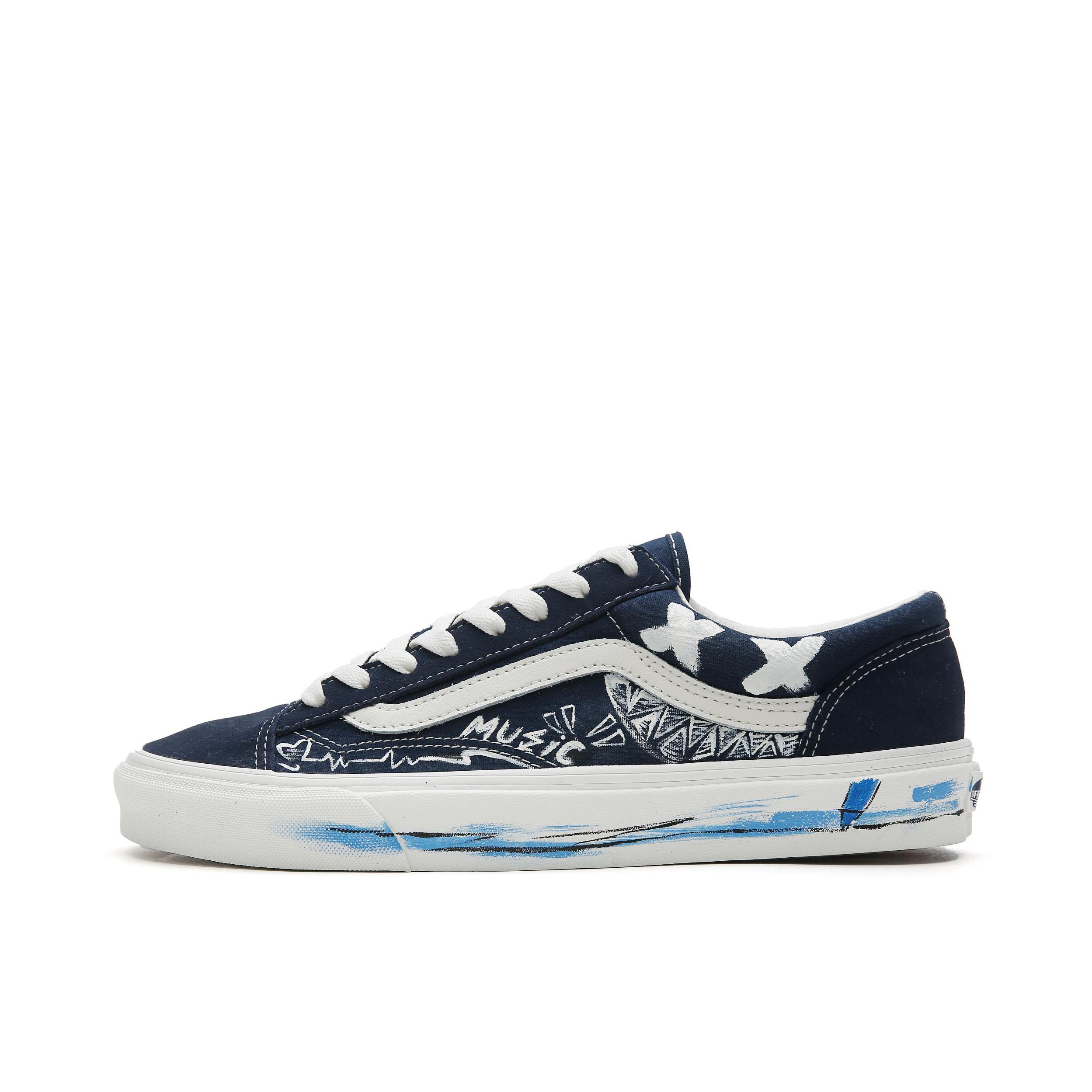 推荐商品：【定制球鞋】 Vans/范斯 Style 36 板鞋 舒适减震轻便耐磨低帮系带平跟 鬼脸音乐