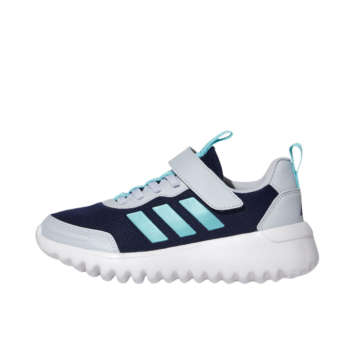 推荐商品：adidas Playflow EL K 运动休闲鞋 舒适潮流时尚魔术贴网面 大童/深蓝色/闪光蓝/浅蓝色