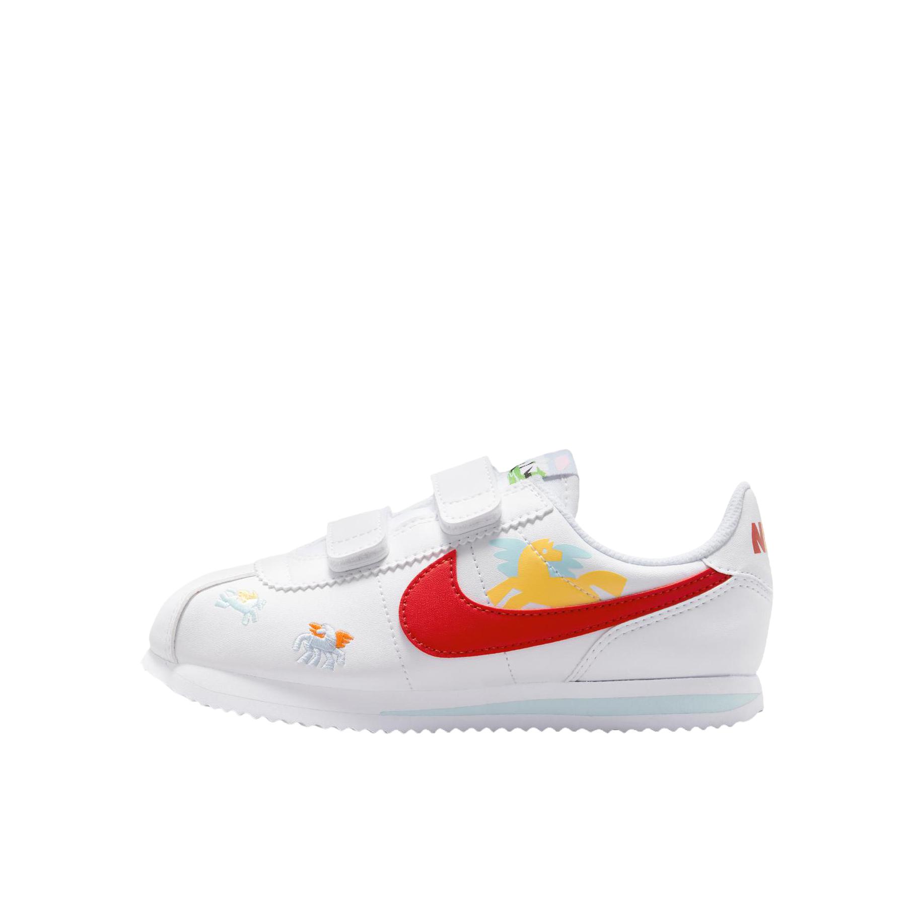 推荐商品：Nike  Cortez  软底轻便 防滑耐磨 舒适透气  阿甘鞋 运动鞋 儿童  脱缰系列/马年限定/小童/白色/大学红/典雅托帕石色