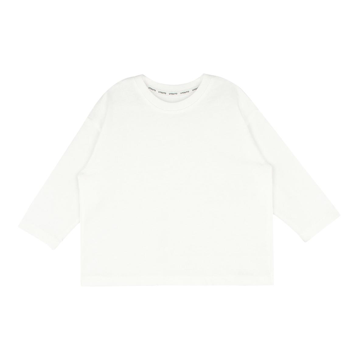 推荐商品：UTOUTO童装 套头纯色透气长袖T恤 中大童 2307949 乳糖白/高密加长版