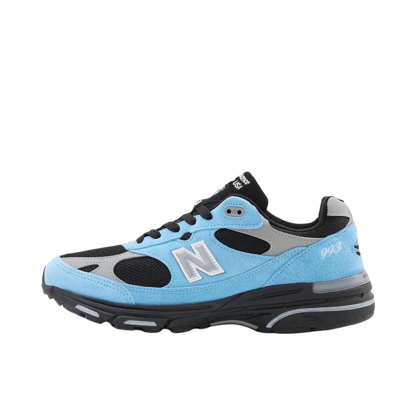 推荐商品：New Balance 993 跑鞋 防滑耐磨舒适透气减震织物轻便复古运动贴合 蓝色/黑色