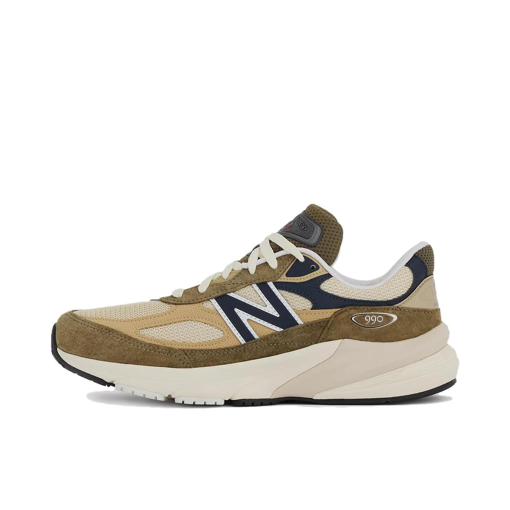 推荐商品：New Balance 990 V3 跑鞋 复古轻便防滑减震透气支撑缓震织物城市通勤圆头 浅军绿/米色 