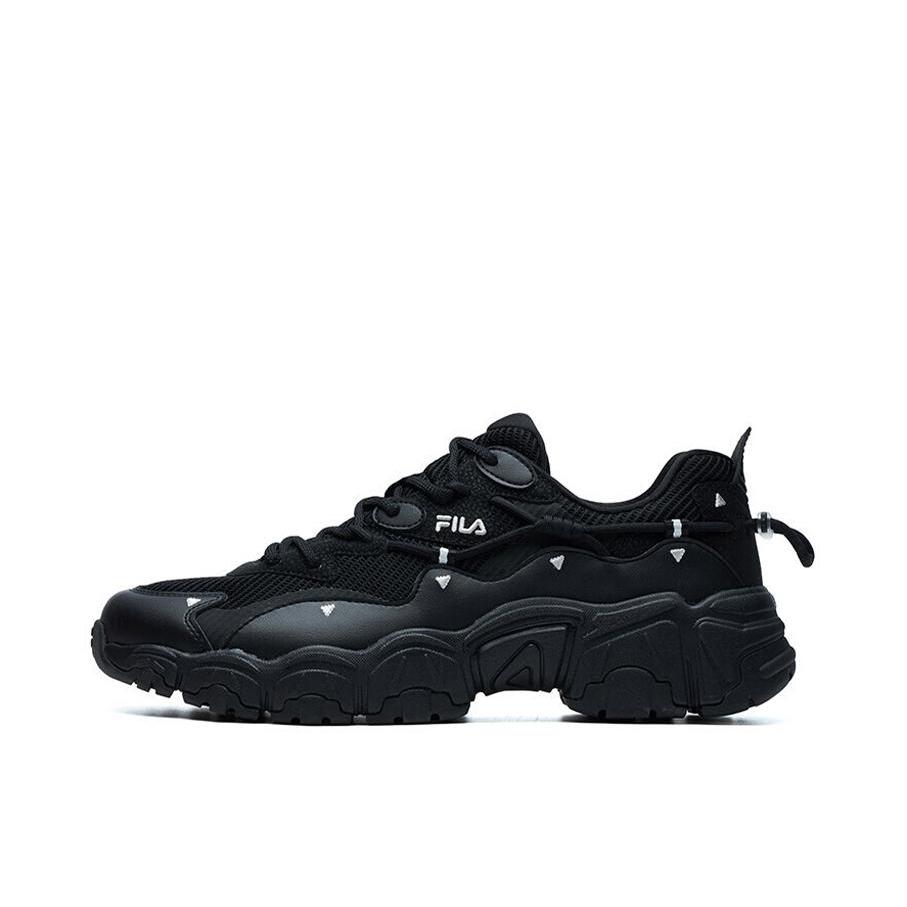 推荐商品：FILA/斐乐  猫爪2代  防滑耐磨 缓震透气 复古潮流 休闲运动 织物 圆头 网布  老爹鞋  F12M124144F 全黑色