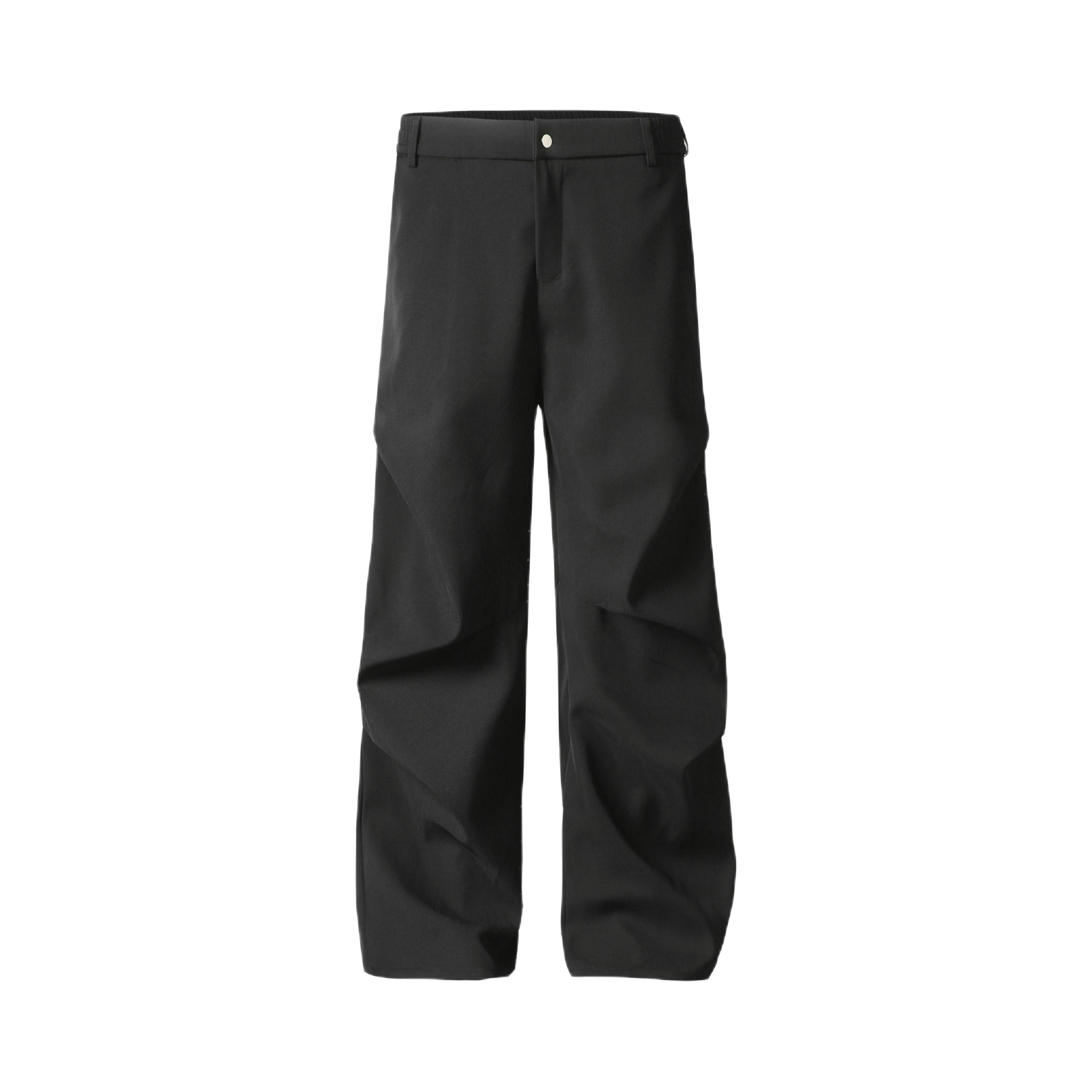 推荐商品：YORKZOOM 美式褶皱直筒休闲长裤 YZYK168 黑