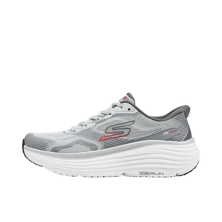 推荐商品：Skechers/斯凯奇 MEN'S GO 跑鞋 轻质透气时尚贴合回弹网布训练网面缓震一脚蹬竞速 灰色