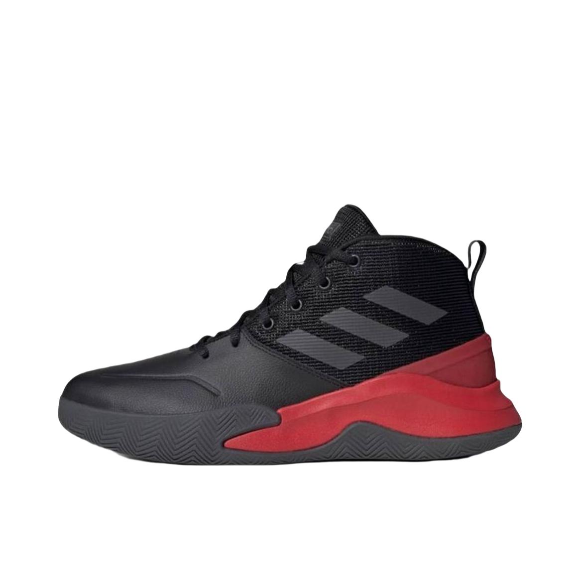 推荐商品：adidas OwnTheGame 篮球鞋 休闲减震回弹防滑耐磨实战训练 红黑