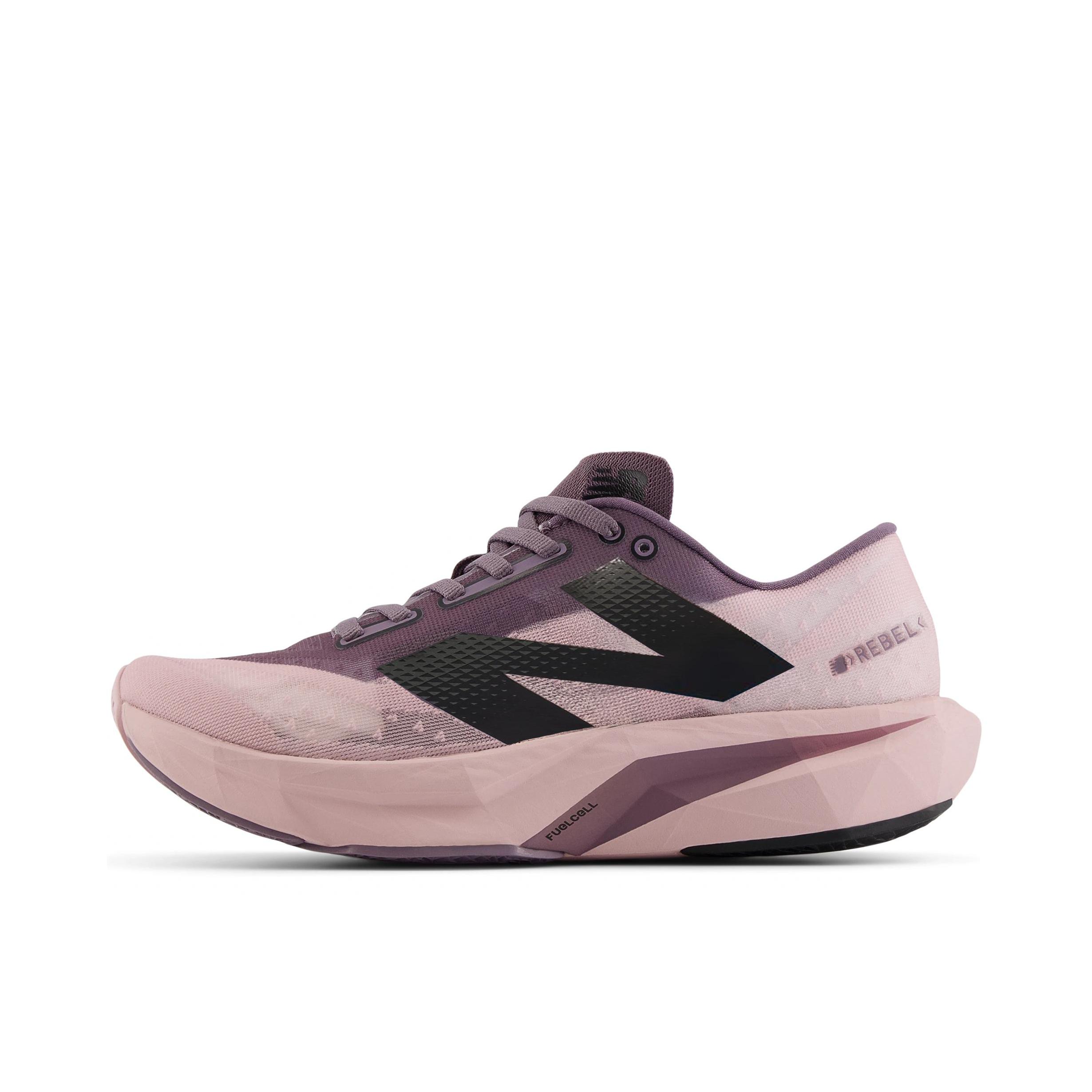 推荐商品：New Balance FuelCell Rebel V4 跑鞋 回弹速度训练减震防滑耐磨网布轻量透气韧弹 B宽/女款/粉色/紫色