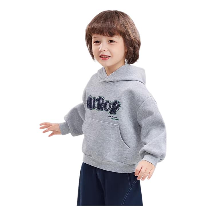 推荐商品：CICIIBEAR/齐齐熊童装 防风耐磨落肩长袖卫衣 男中小童 Q102323 岩石灰/常规款