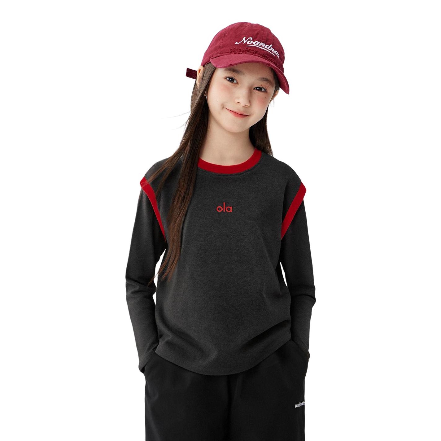 推荐商品：zosee/左西童装 保暖内搭抑菌透气长袖T恤 女中大童 灰