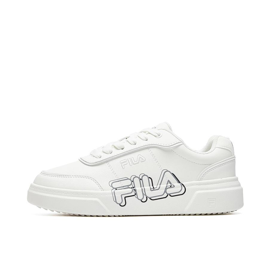 推荐商品：FILA/斐乐 Heritage-FHT 板鞋 防滑耐磨潮流百搭复古牛皮革软底 印花/白色