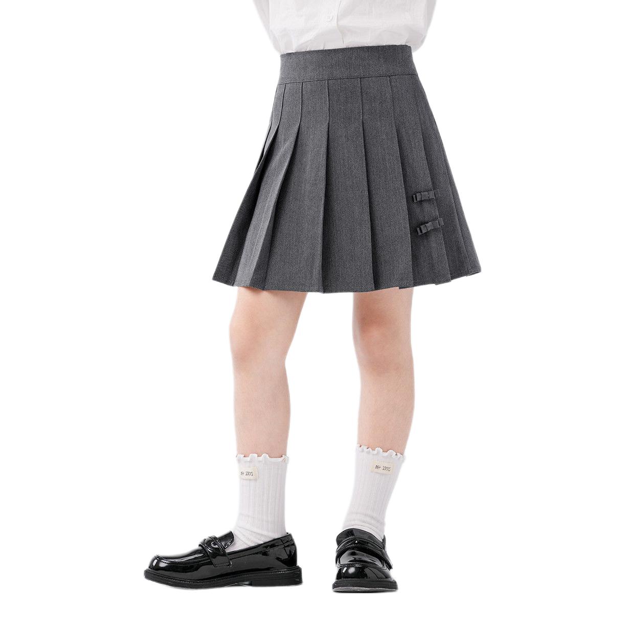 推荐商品：zosee/左西童装 JK学院风透气百褶半身短裙 女中大童 灰