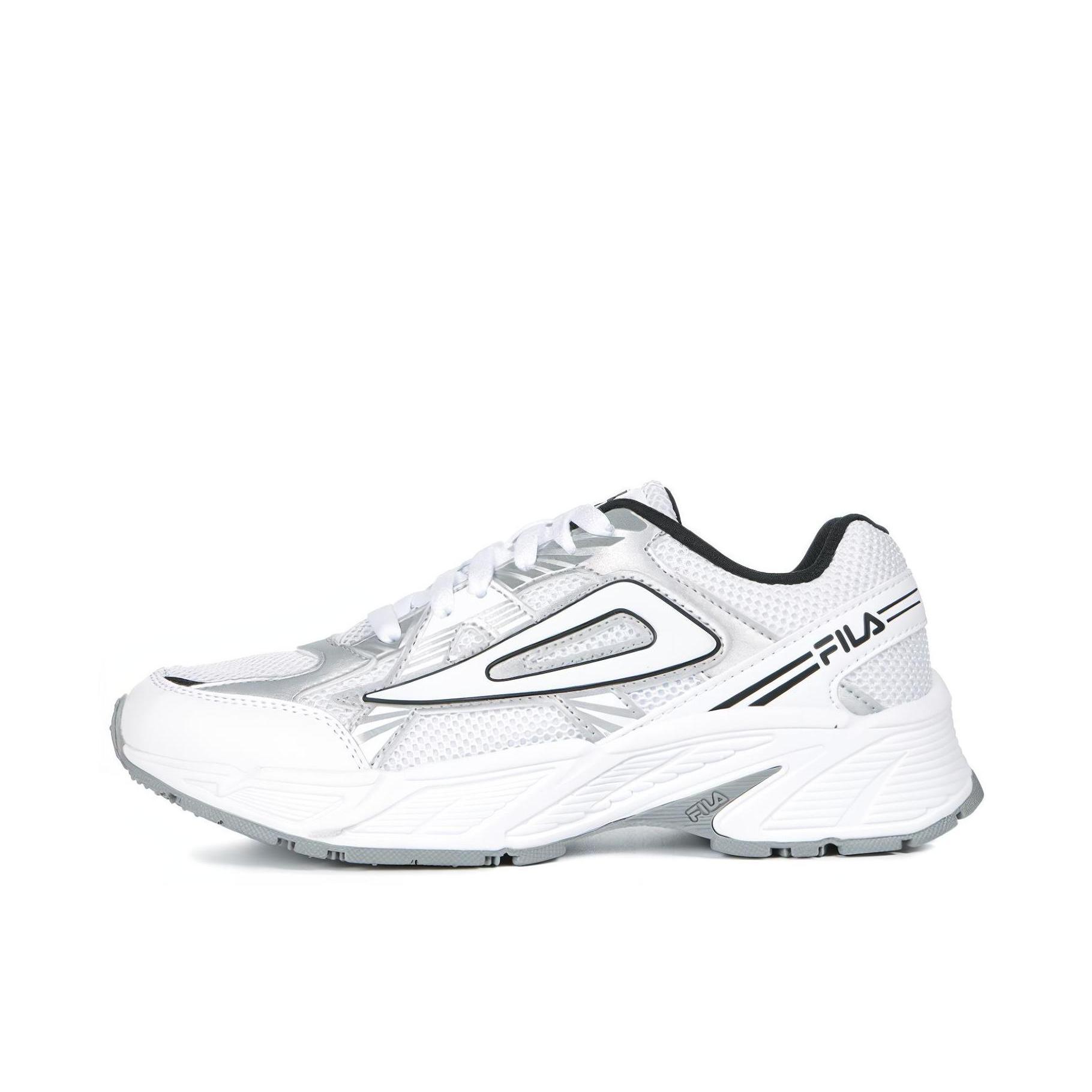 推荐商品：FILA/斐乐 低帮厚底 防滑 合成革 运动 跑鞋 1GM00828D 白色/灰色