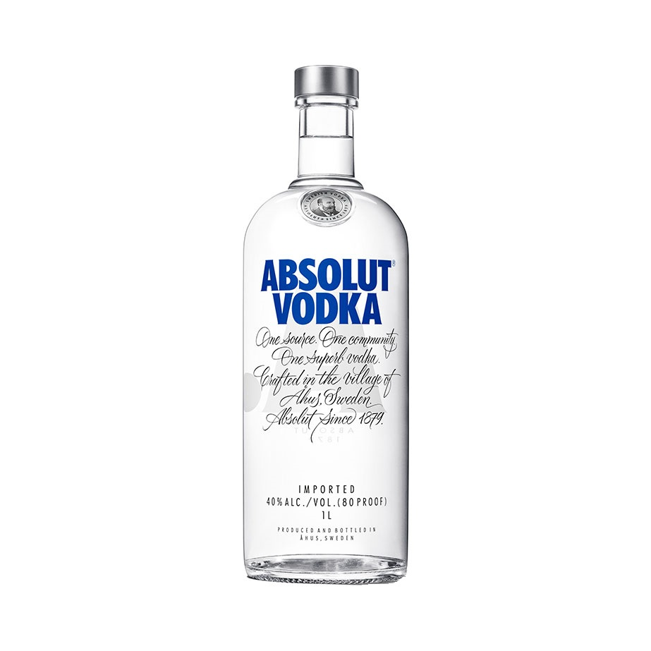 推荐商品：absolut/绝对 原味 1L 40%vol 伏特加 裸瓶装