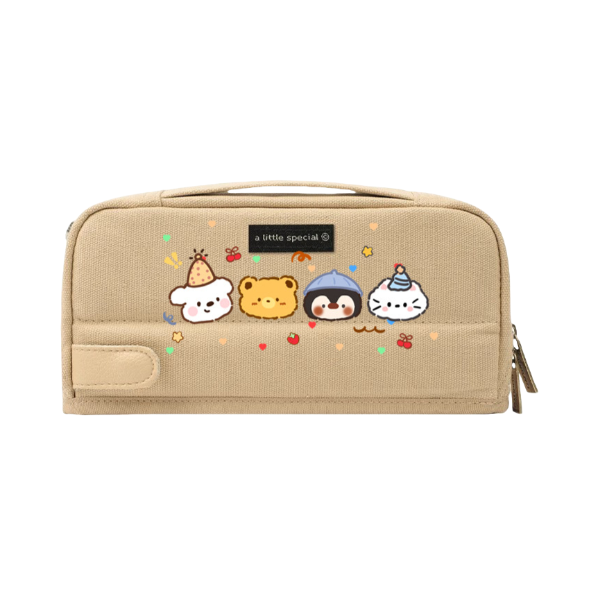 推荐商品：kokuyo/国誉 小动物笔袋DIY美式复古大容量站立式学生用耐脏文具袋