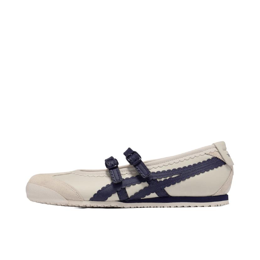 推荐商品：Onitsuka Tiger 鬼塚虎 MEXICO 66 TGRS 防滑 透气 轻便 低帮 芭蕾风 运动休闲鞋 米色/深蓝色