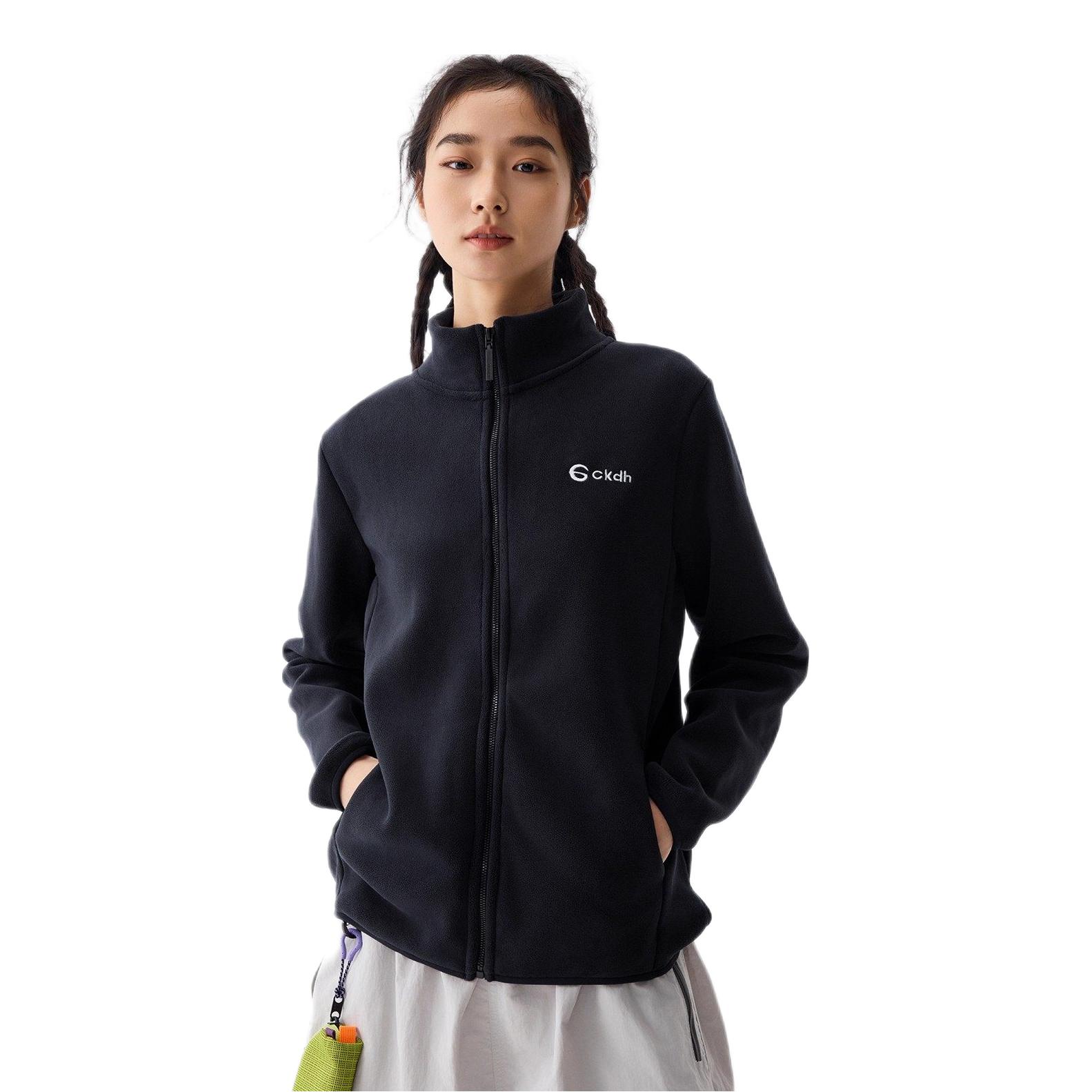 推荐商品：ckdh 防风防静电拉链抓绒衣 女装 YLR-24920B 苍霭青