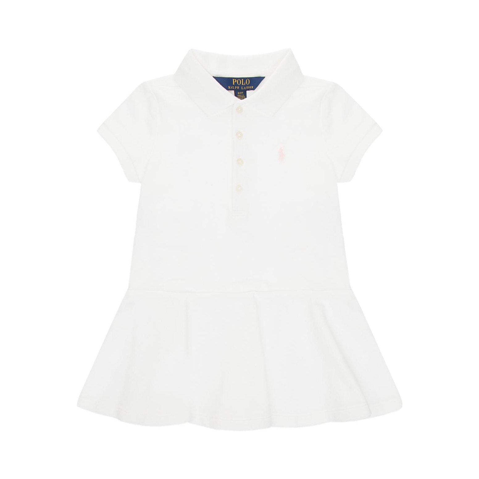 推荐商品：Ralph Lauren/拉夫劳伦童装 纯棉翻领短袖连衣裙 女中大童 313624740 白