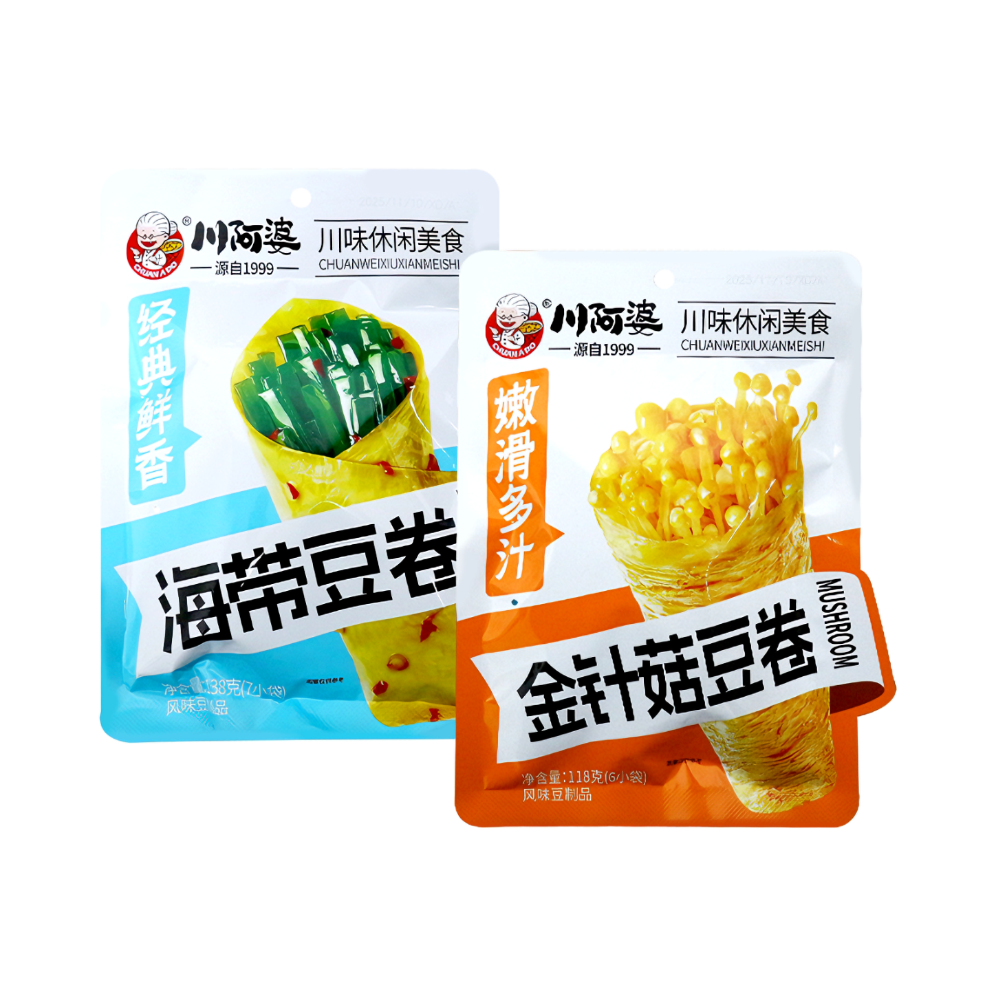 推荐商品：川阿婆 海带豆卷+金针菇豆卷 组合装