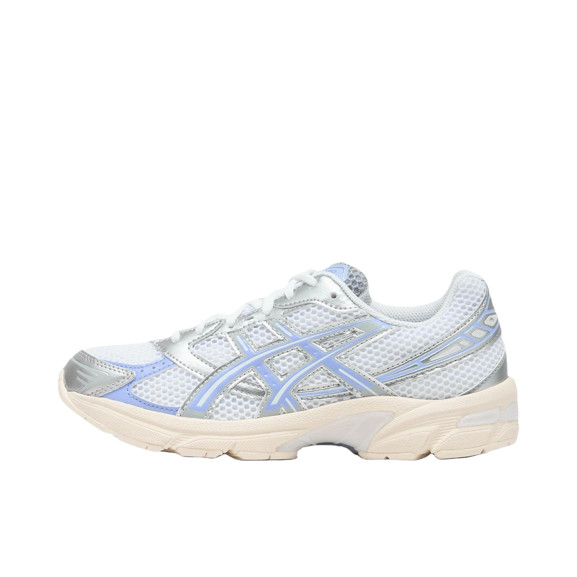 推荐商品：Asics/亚瑟士 Gel-1130 跑鞋 防滑耐磨缓震抓地织物网布透气复古马拉松短跑贴合圆头千禧风 银色/白色/蓝色