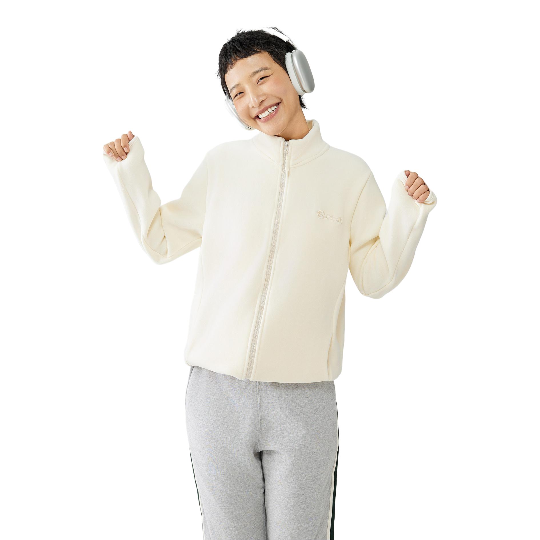 推荐商品：ckdh 防风防静电拉链抓绒衣 女装 YLR-24920B 小米黄